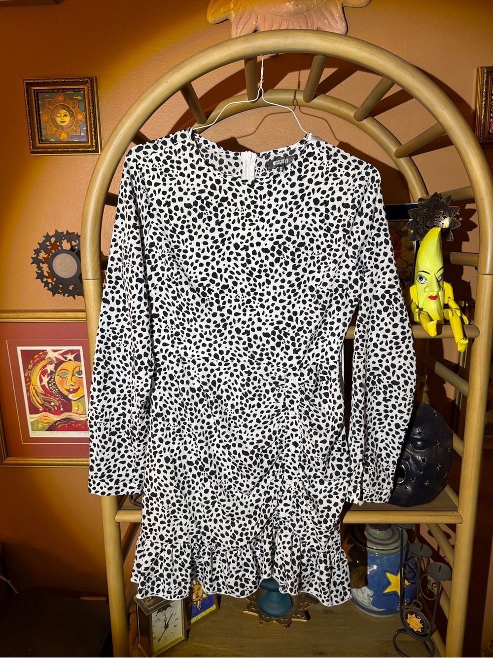 Missguided + Black and White Leopard Dress